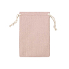 Мешочек из искусственного льна 13х18 см, пыльно-розовый