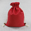 Мешочек из искусственного льна 17х23 см, красный