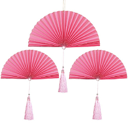 Веер-гармошка с кисточкой НАБОР 30см, 30см, 40 см, розовый