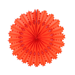 Снежинка ажурная 30 см оранжевый